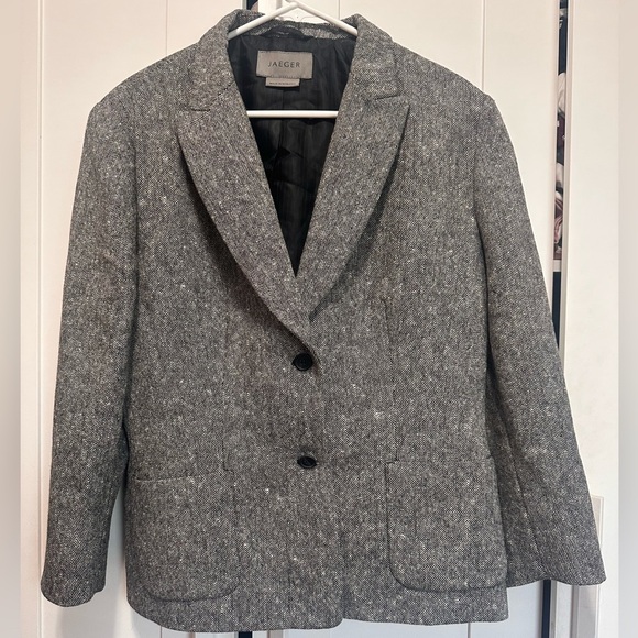 Jaeger Women's Gray Wool Blazer size 14 - Picture 3 of 14